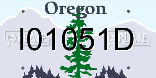 I01051D Oregon License Plate