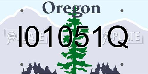 I01051Q Oregon License Plate