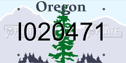 I020471 Oregon License Plate
