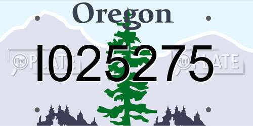 I025275 Oregon License Plate