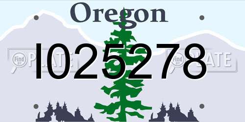 I025278 Oregon License Plate