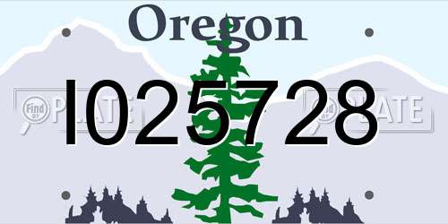 I025728 Oregon License Plate