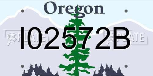 I02572B Oregon License Plate