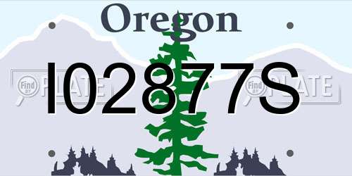 I02877S Oregon License Plate