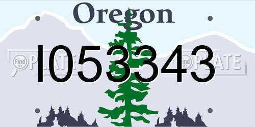 I053343 Oregon License Plate