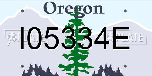 I05334E Oregon License Plate