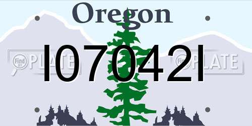 I07042I Oregon License Plate