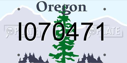 I070471 Oregon License Plate