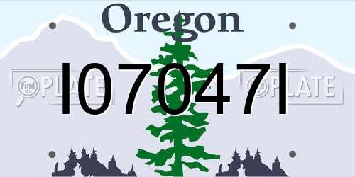 I07047I Oregon License Plate