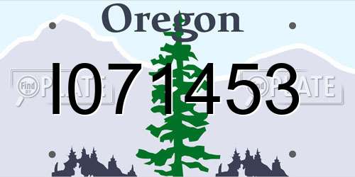I071453 Oregon License Plate