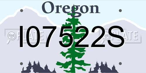I07522S Oregon License Plate