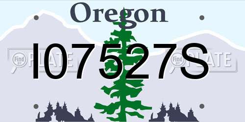 I07527S Oregon License Plate