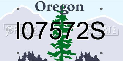 I07572S Oregon License Plate