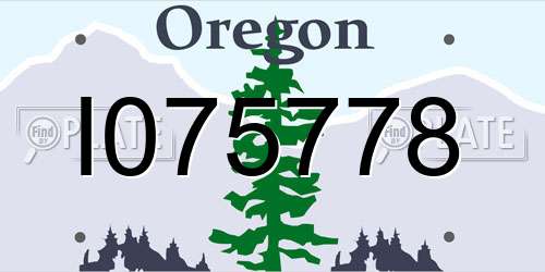 I075778 Oregon License Plate