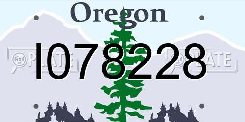 I078228 Oregon License Plate