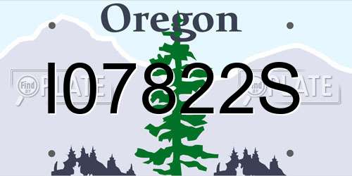 I07822S Oregon License Plate
