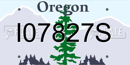 I07827S Oregon License Plate
