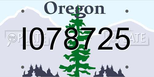 I078725 Oregon License Plate