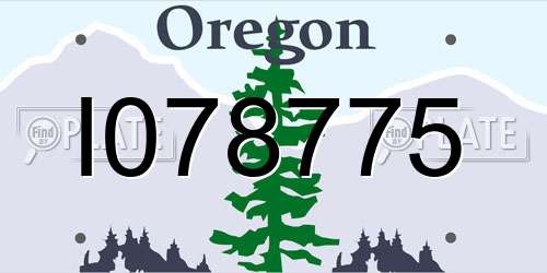 I078775 Oregon License Plate
