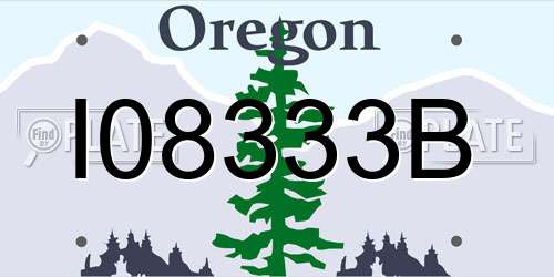 I08333B Oregon License Plate