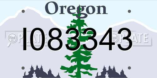 I083343 Oregon License Plate