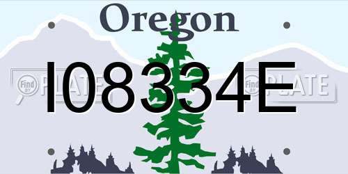 I08334E Oregon License Plate