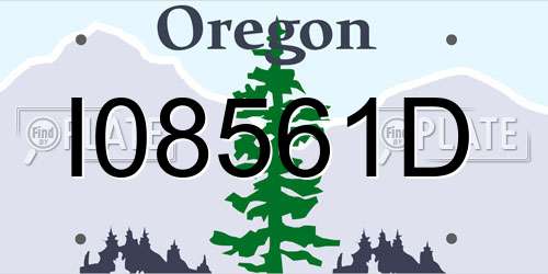 I08561D Oregon License Plate