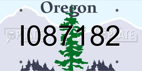 I087182 Oregon License Plate