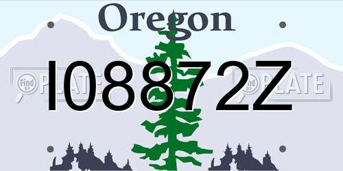 I08872Z Oregon License Plate
