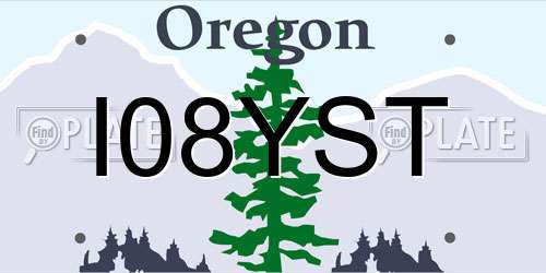 I08YST Oregon License Plate