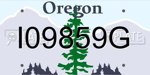 I09859G Oregon License Plate