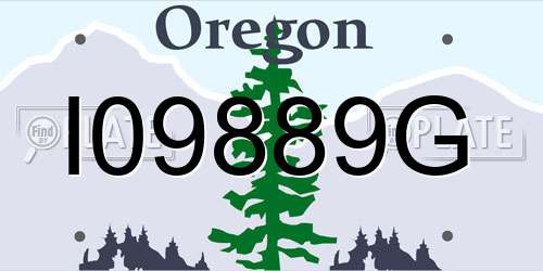 I09889G Oregon License Plate