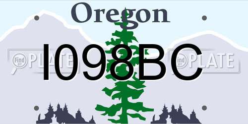 I098BC Oregon License Plate
