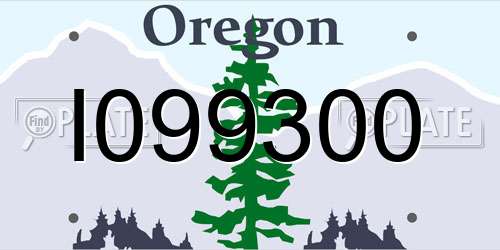 I099300 Oregon License Plate
