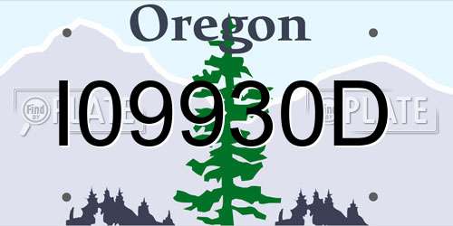 I09930D Oregon License Plate