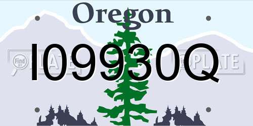 I09930Q Oregon License Plate