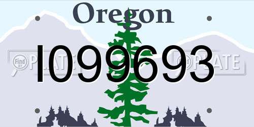 I099693 Oregon License Plate