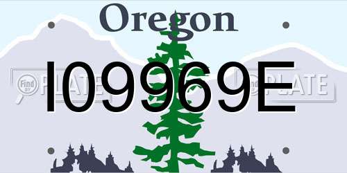 I09969E Oregon License Plate