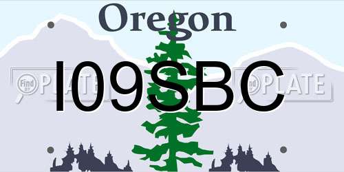 I09SBC Oregon License Plate