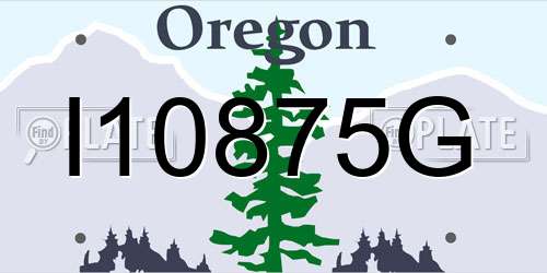 I10875G Oregon License Plate