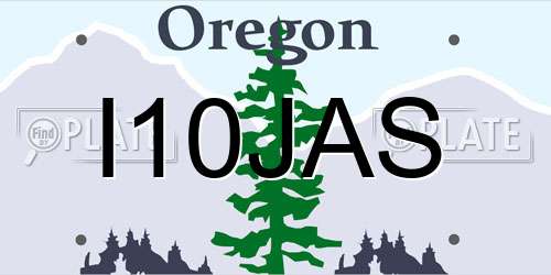 I10JAS Oregon License Plate