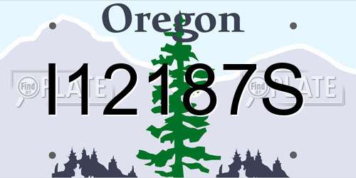 I12187S Oregon License Plate