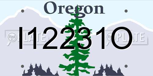 I12231O Oregon License Plate