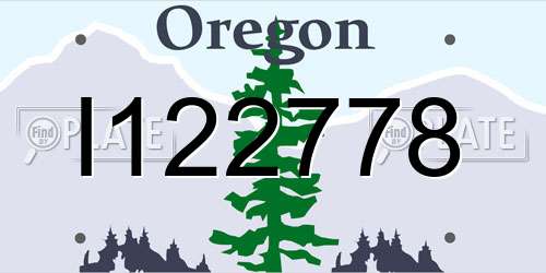 I122778 Oregon License Plate