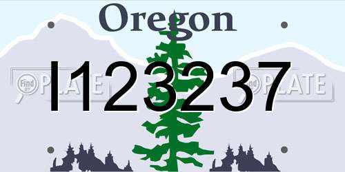 I123237 Oregon License Plate