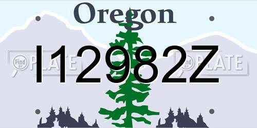 I12982Z Oregon License Plate