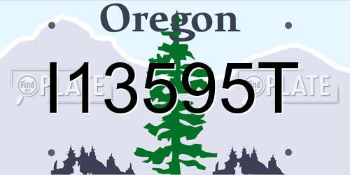 I13595T Oregon License Plate