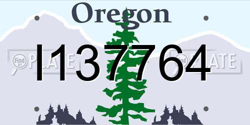 I137764 Oregon License Plate