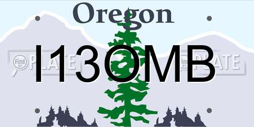 I13OMB Oregon License Plate