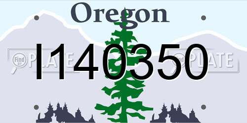 I140350 Oregon License Plate